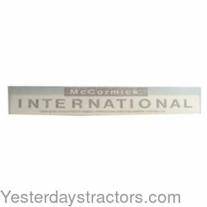 Farmall Cub McCormick International Decal 101026