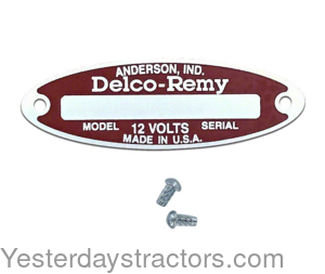 DELCO12 Tag for Starter/Generator DELCO12