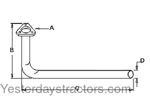 Massey Ferguson 135 Exhaust Pipe 507518M92