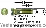 Ford 600 Front Wheel Stud Bolt C5NN1107F