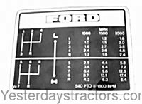 Ford 5000 Shift Pattern Decal D3NN7B292B