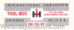 Farmall Super M Toolbox Decal R0678