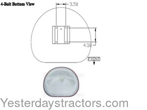 Farmall H Pan Seat 4-Bolt Mount R0906